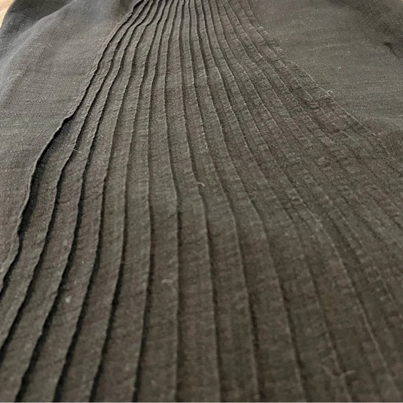 Eileen Fisher Black Pleated Front Center Sleeveless Dress. Size Medium. - Picture 5 of 9